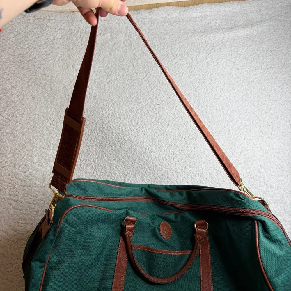 Polo Ralph Lauren Green Canvas Duffle Bag Weekender Travel Luggage Fragrance